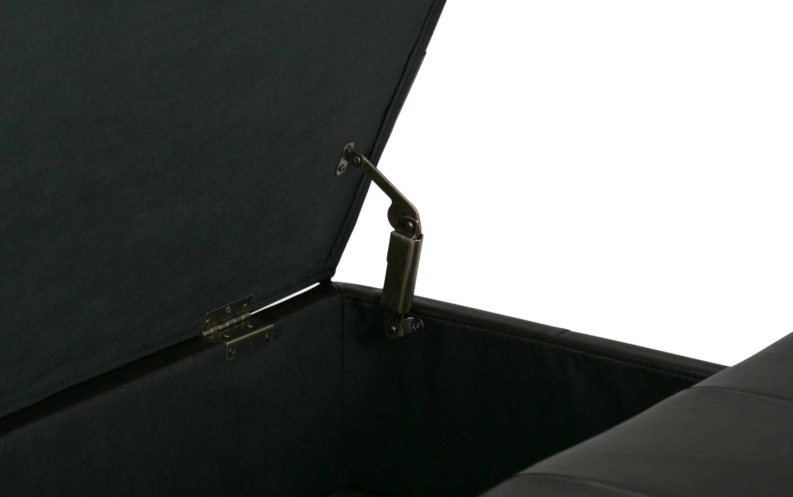 Tanners Brown Vegan Leather | Dover Square Vegan Leather Coffee Table Storage Ottoman