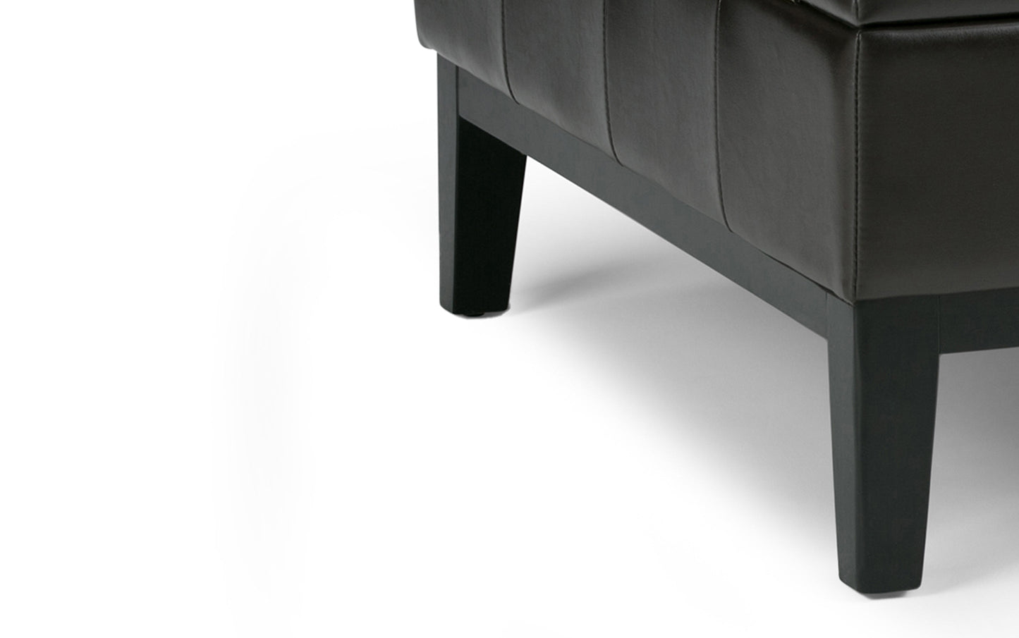 Tanners Brown Vegan Leather | Dover Square Vegan Leather Coffee Table Storage Ottoman