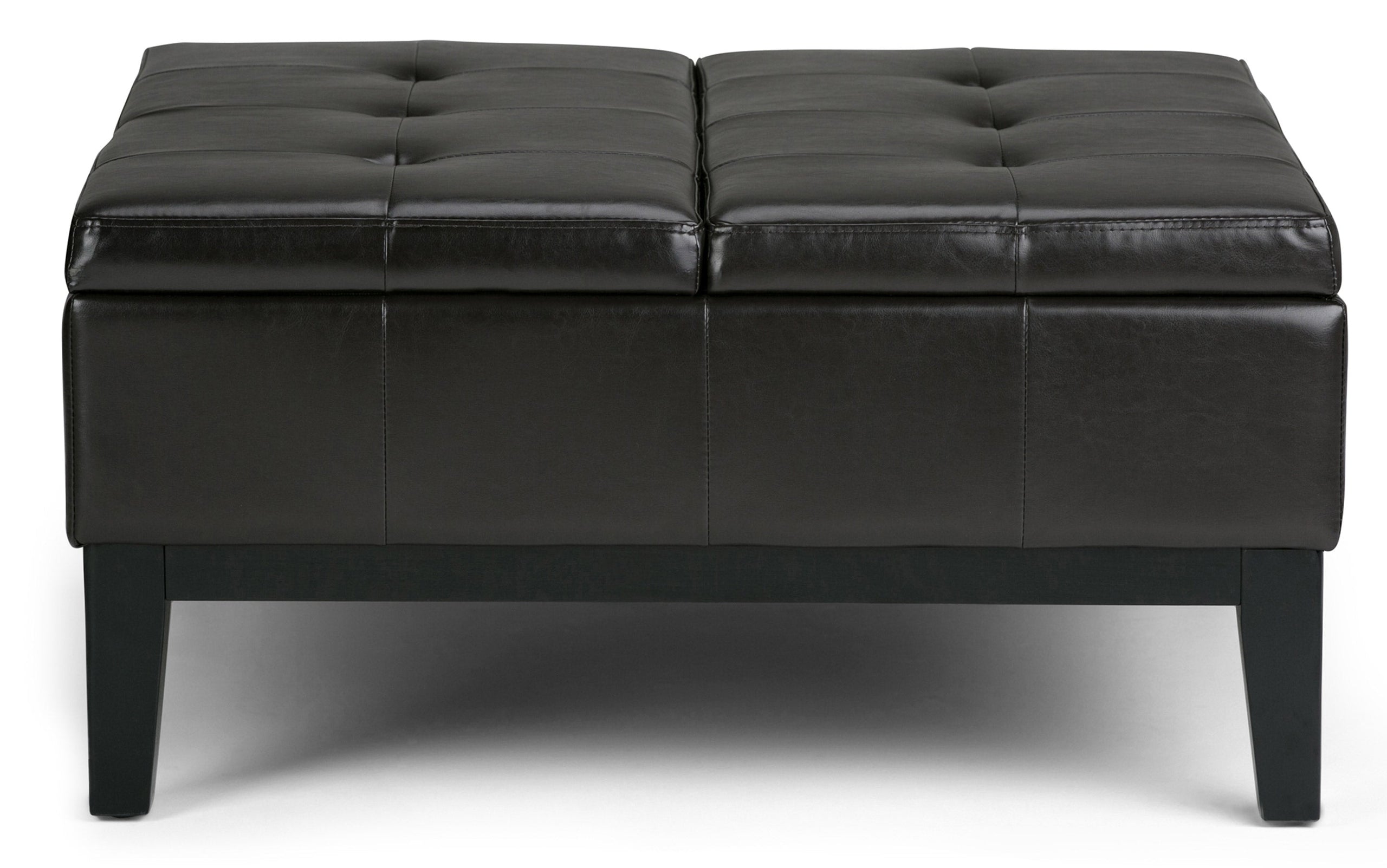 Tanners Brown Vegan Leather | Dover Square Vegan Leather Coffee Table Storage Ottoman