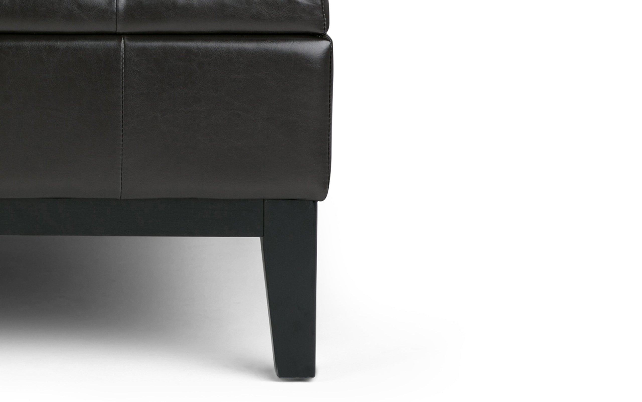 Tanners Brown Vegan Leather | Dover Square Vegan Leather Coffee Table Storage Ottoman