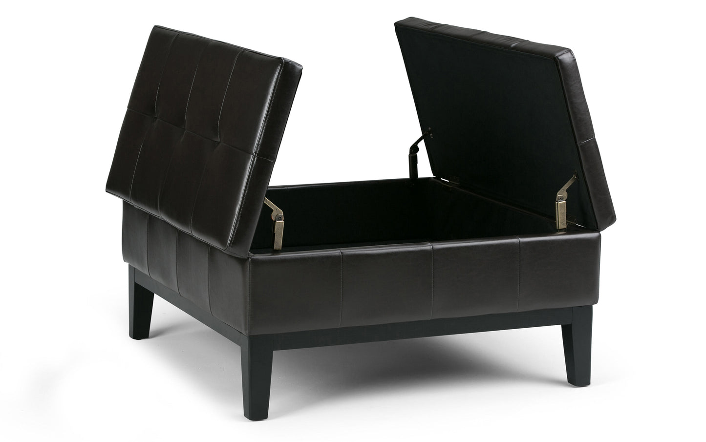 Tanners Brown Vegan Leather | Dover Square Vegan Leather Coffee Table Storage Ottoman