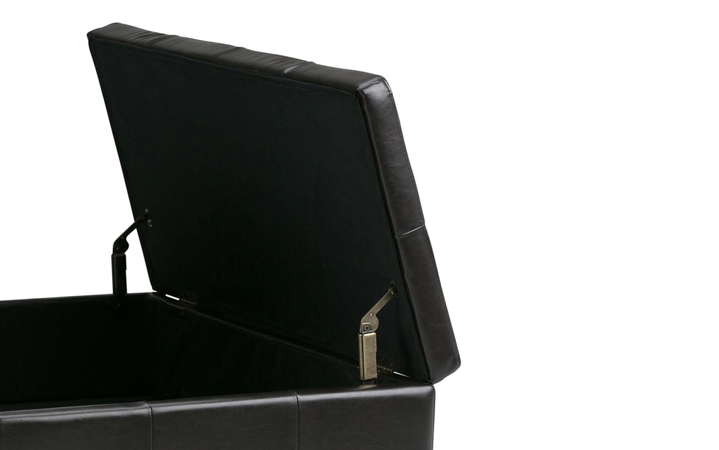 Tanners Brown Vegan Leather | Dover Square Vegan Leather Coffee Table Storage Ottoman