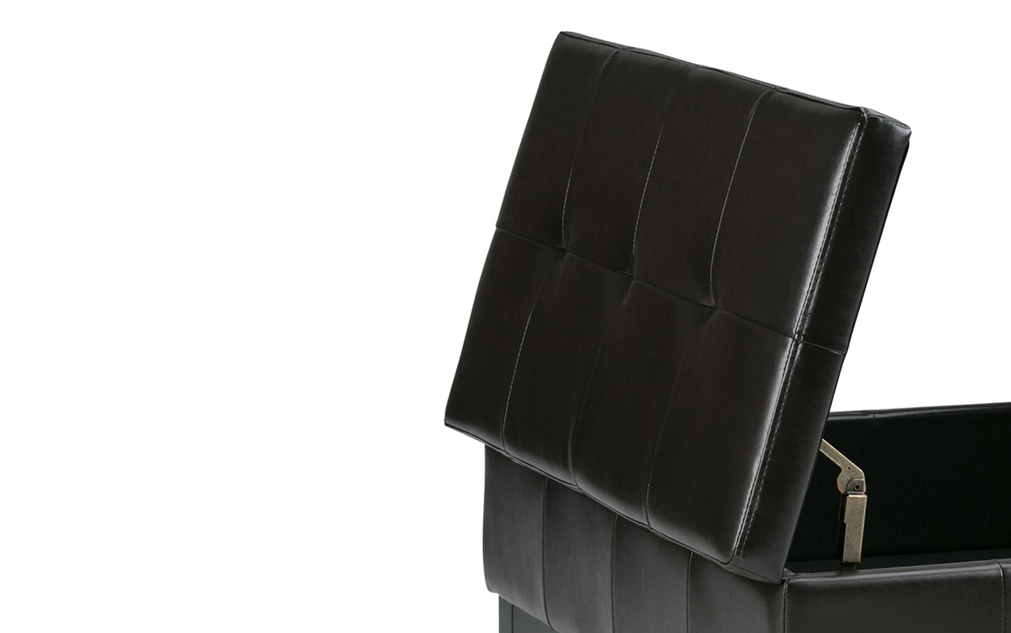 Tanners Brown Vegan Leather | Dover Square Vegan Leather Coffee Table Storage Ottoman