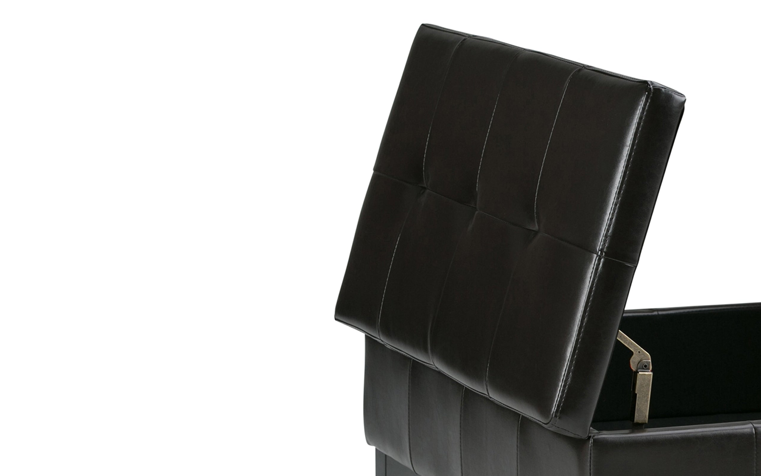 Tanners Brown Vegan Leather | Dover Square Vegan Leather Coffee Table Storage Ottoman