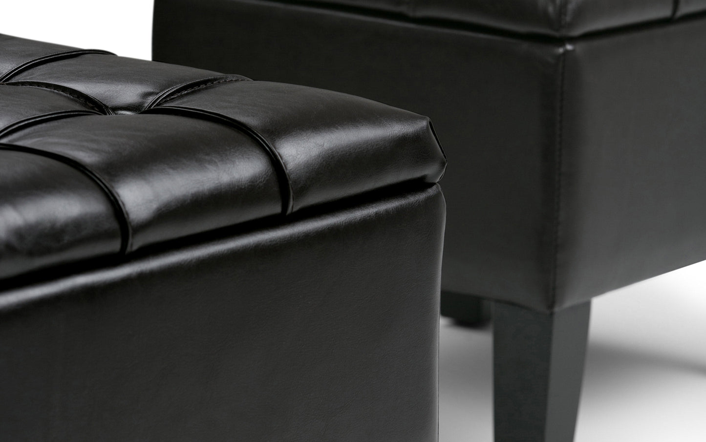 Tanners Brown Vegan Leather | Dover 3 piece Vegan Leather Storage Ottoman