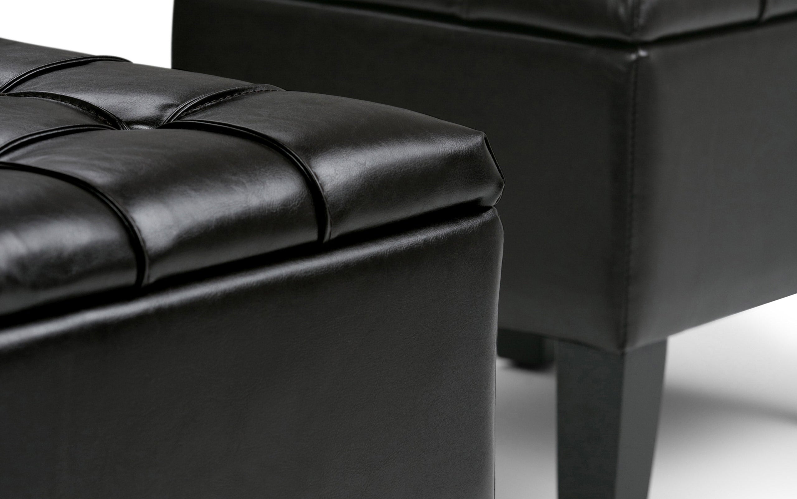 Tanners Brown Vegan Leather | Dover 3 piece Vegan Leather Storage Ottoman