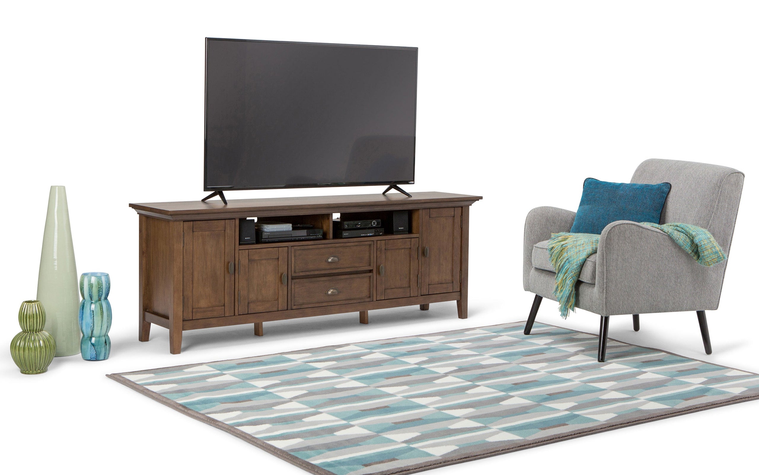 Rustic Natural Aged Brown | Redmond 72 inch TV Media Stand