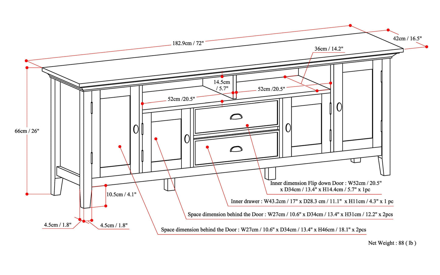 Redmond 72 inch TV Stand