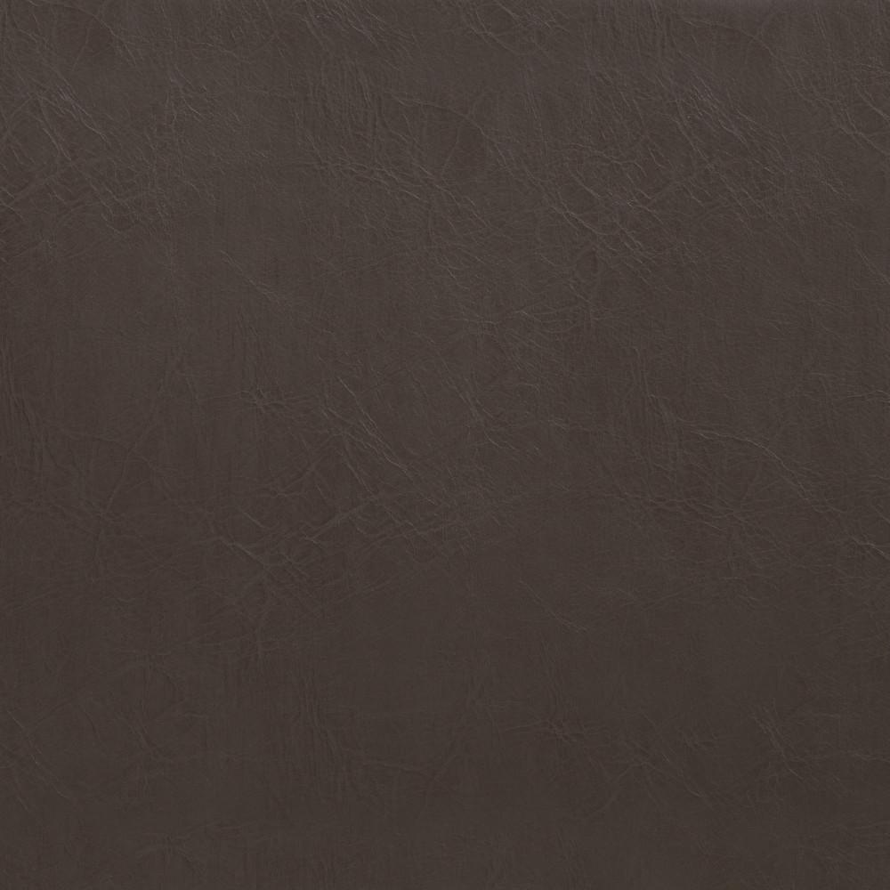 Chocolate Brown Vegan Leather | Avalon Linen Look Storage Ottoman with Three Trays
