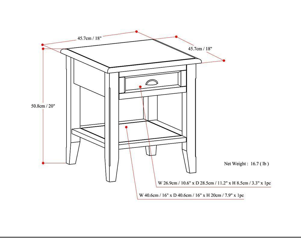 Mahogany Brown | Burlington End Side Table