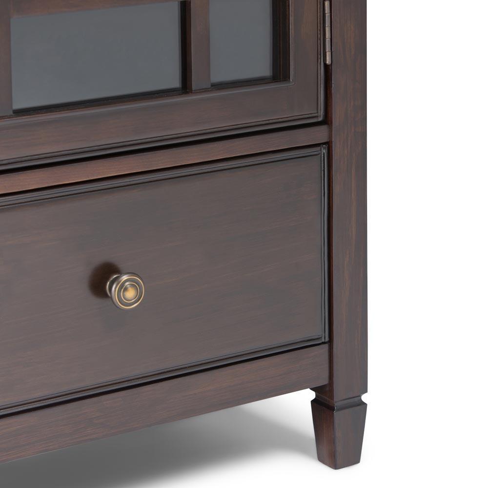 Dark Chestnut Brown Solid Wood - Pine | Connaught Tall Storage Cabinet