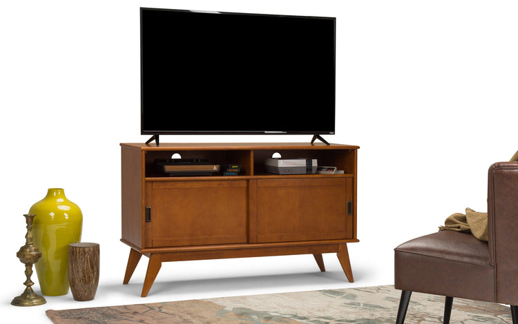 Teak Brown | Draper Mid Century Tall TV Media Stand