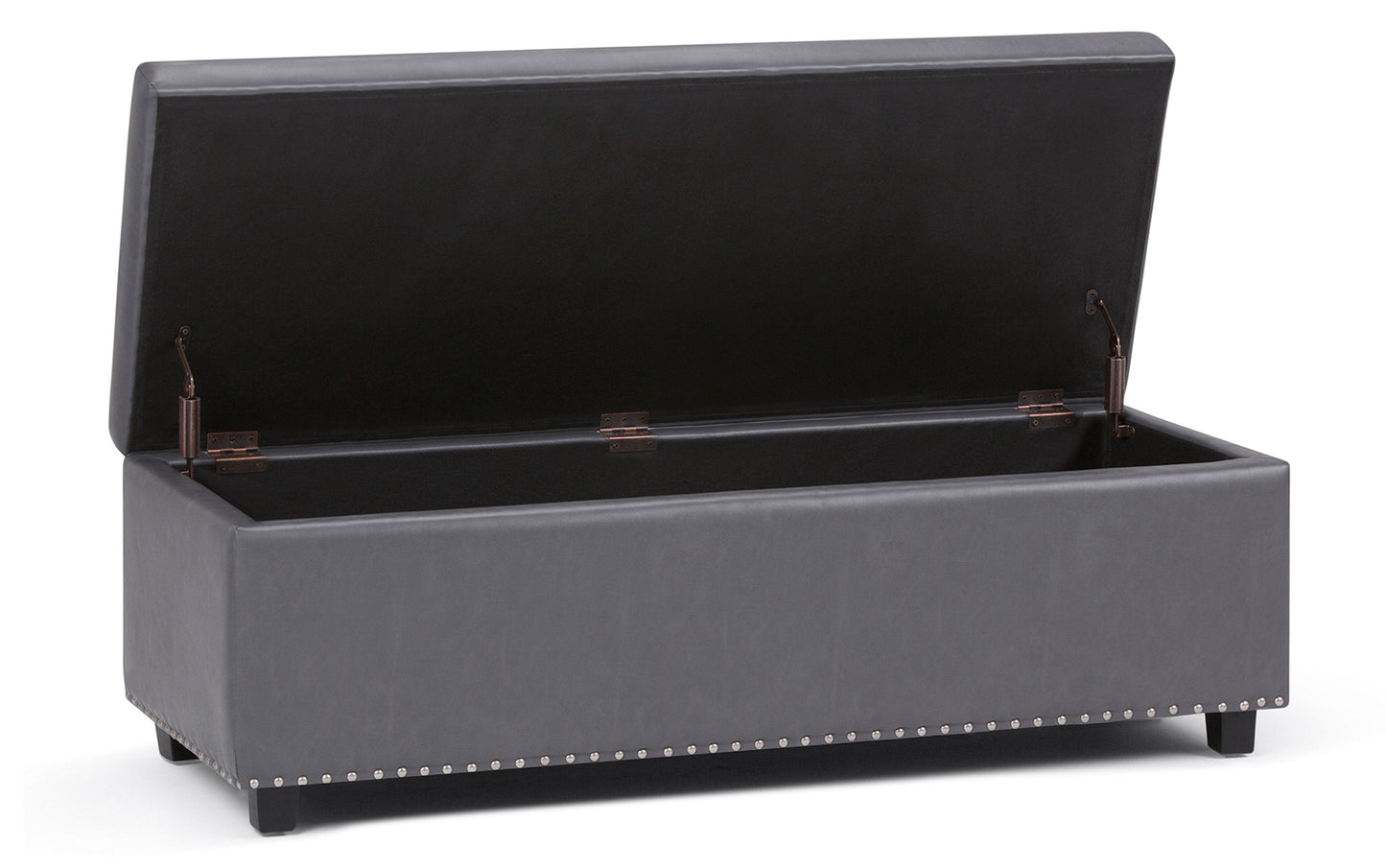 Stone Grey Vegan Leather | Hamilton Vegan Leather Storage Ottoman