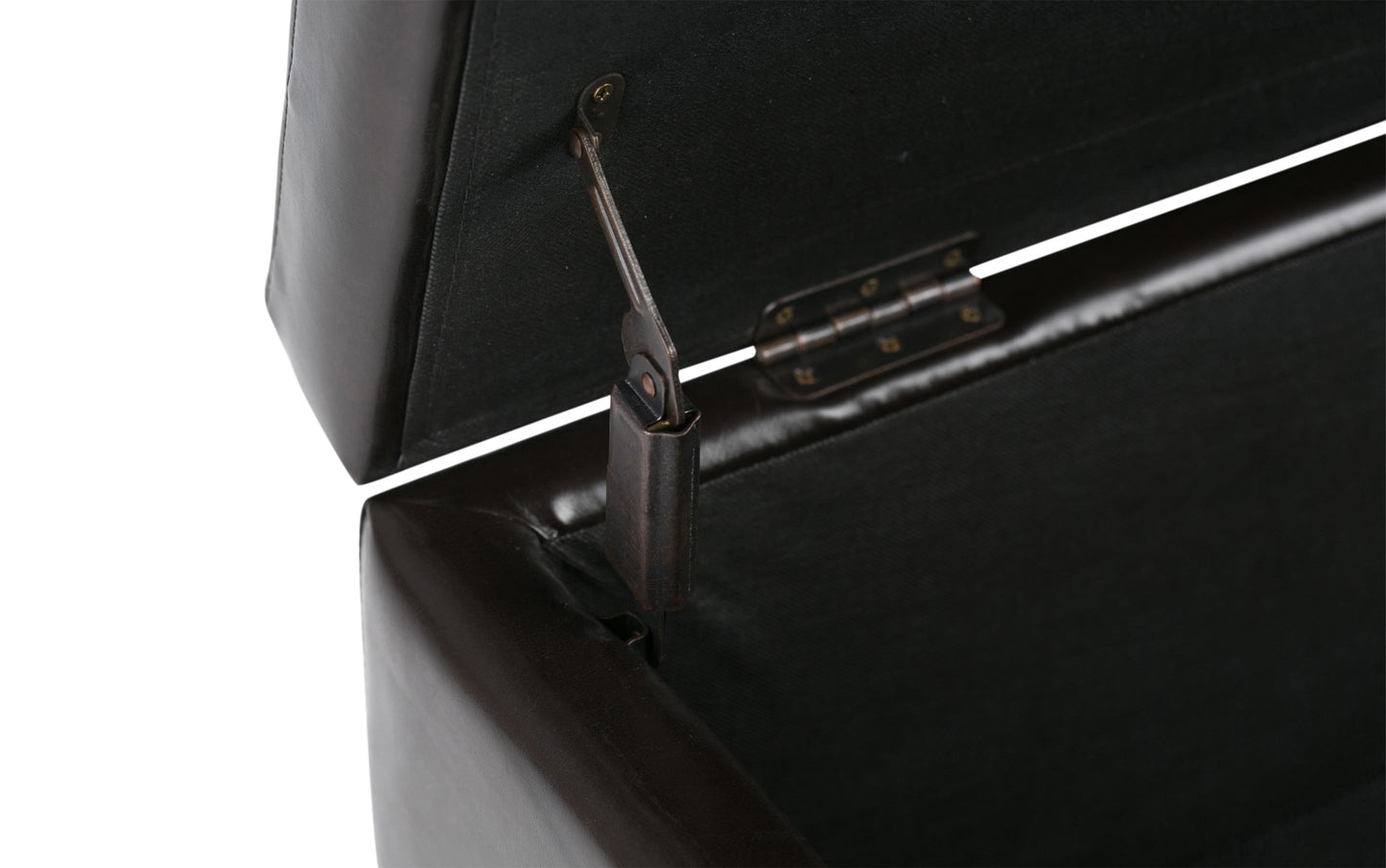 Coffee Brown Vegan Leather | Hamilton Vegan Leather Storage Ottoman