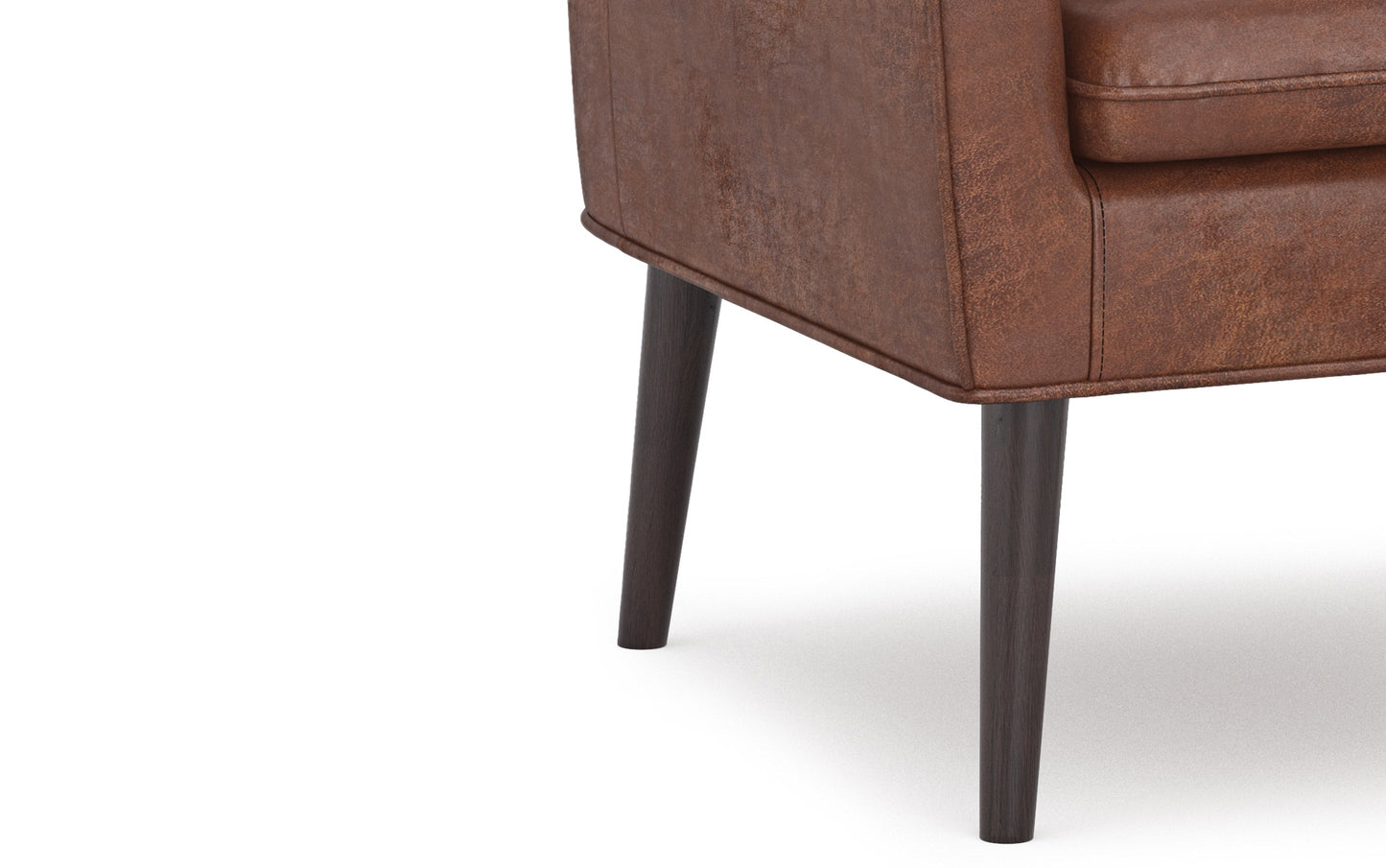 Distressed Saddle Brown Distressed Vegan Leather | Robson Accent Chair