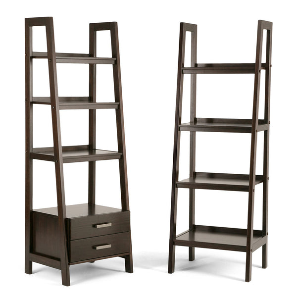 Dark Chestnut Brown | Sawhorse 24 inch Ladder Shelf