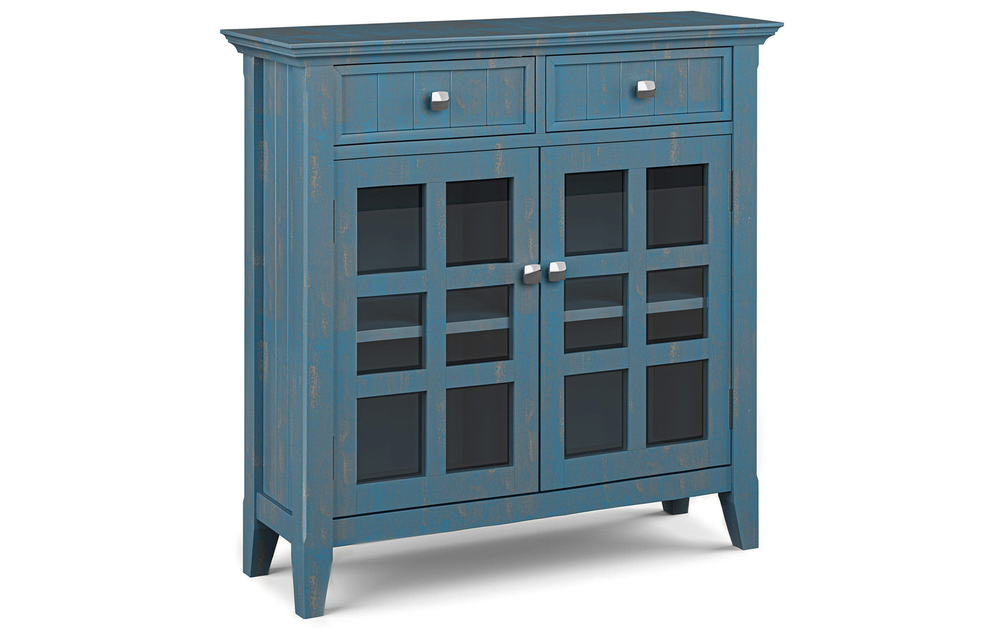 Distressed Coastal Blue | Acadian 48-inch Storage Bench and 36-inch Cabinet