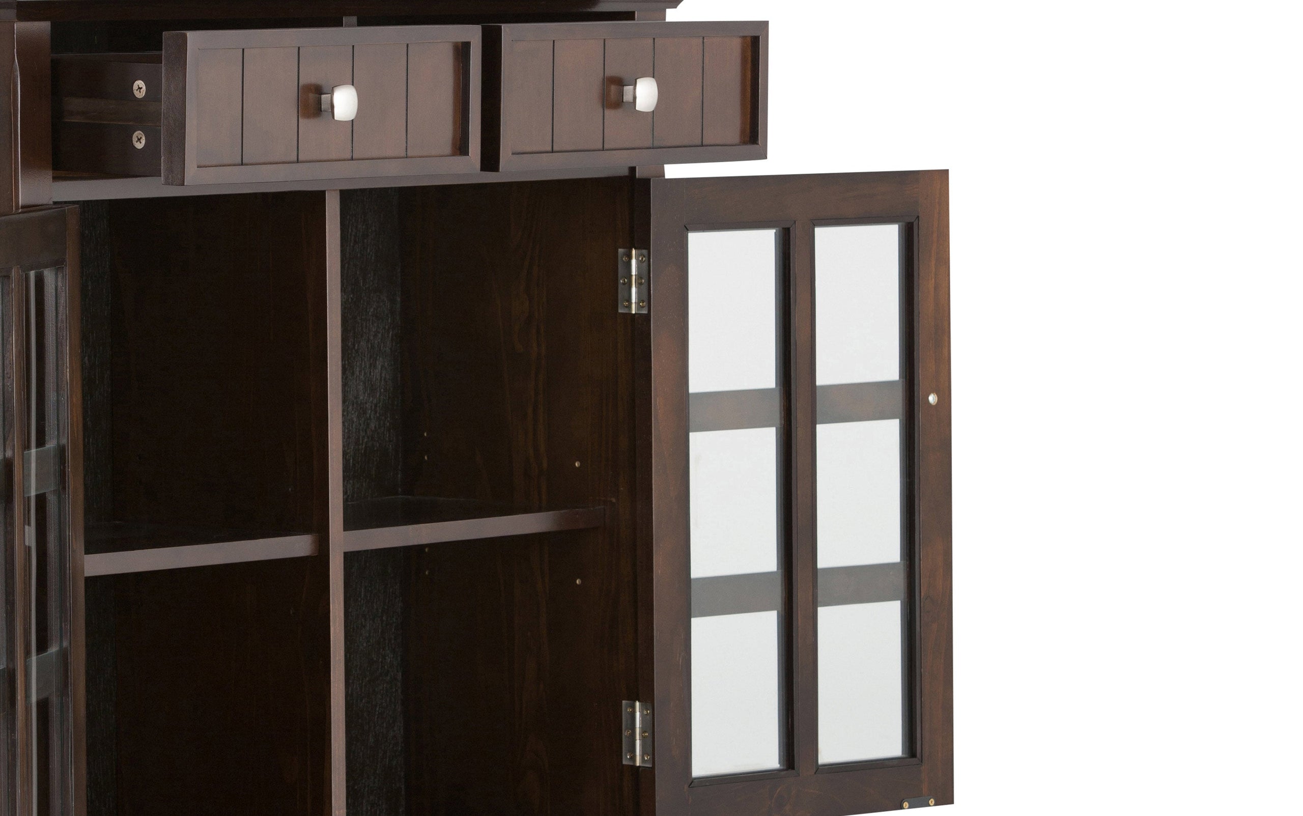 Brunette Brown | Acadian 36-inch Storage Bench and 36-inch Cabinet
