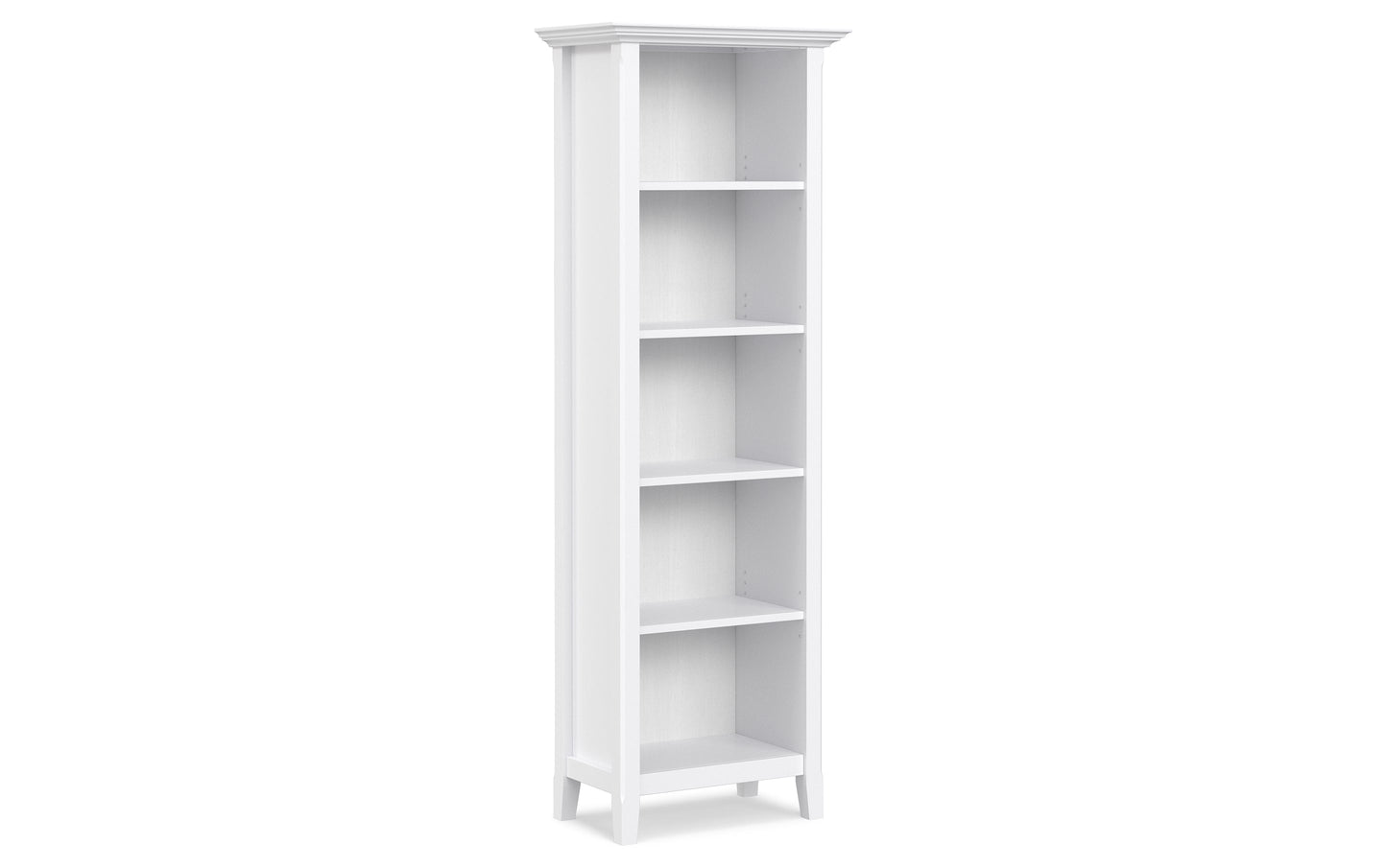 White | Amherst 72 inch TV Stand with 24 inch 5 Shelf Bookcases (Set of 3)
