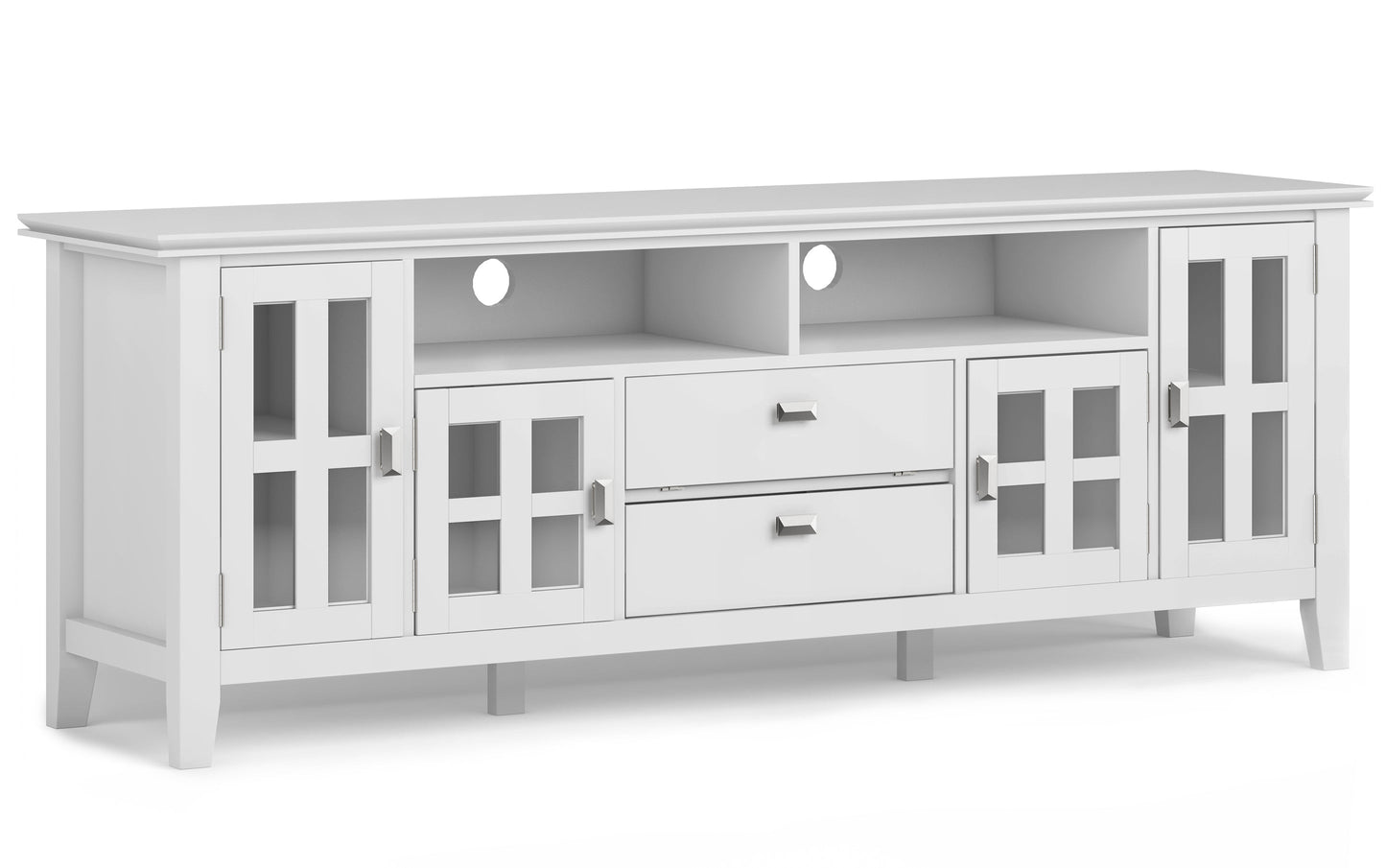 White | Artisan 72 inch TV Stand with 26 inch 5 Shelf Bookcases (Set of 3)