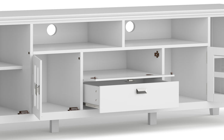 White | Artisan 72 inch TV Stand with 26 inch 5 Shelf Bookcases (Set of 3)