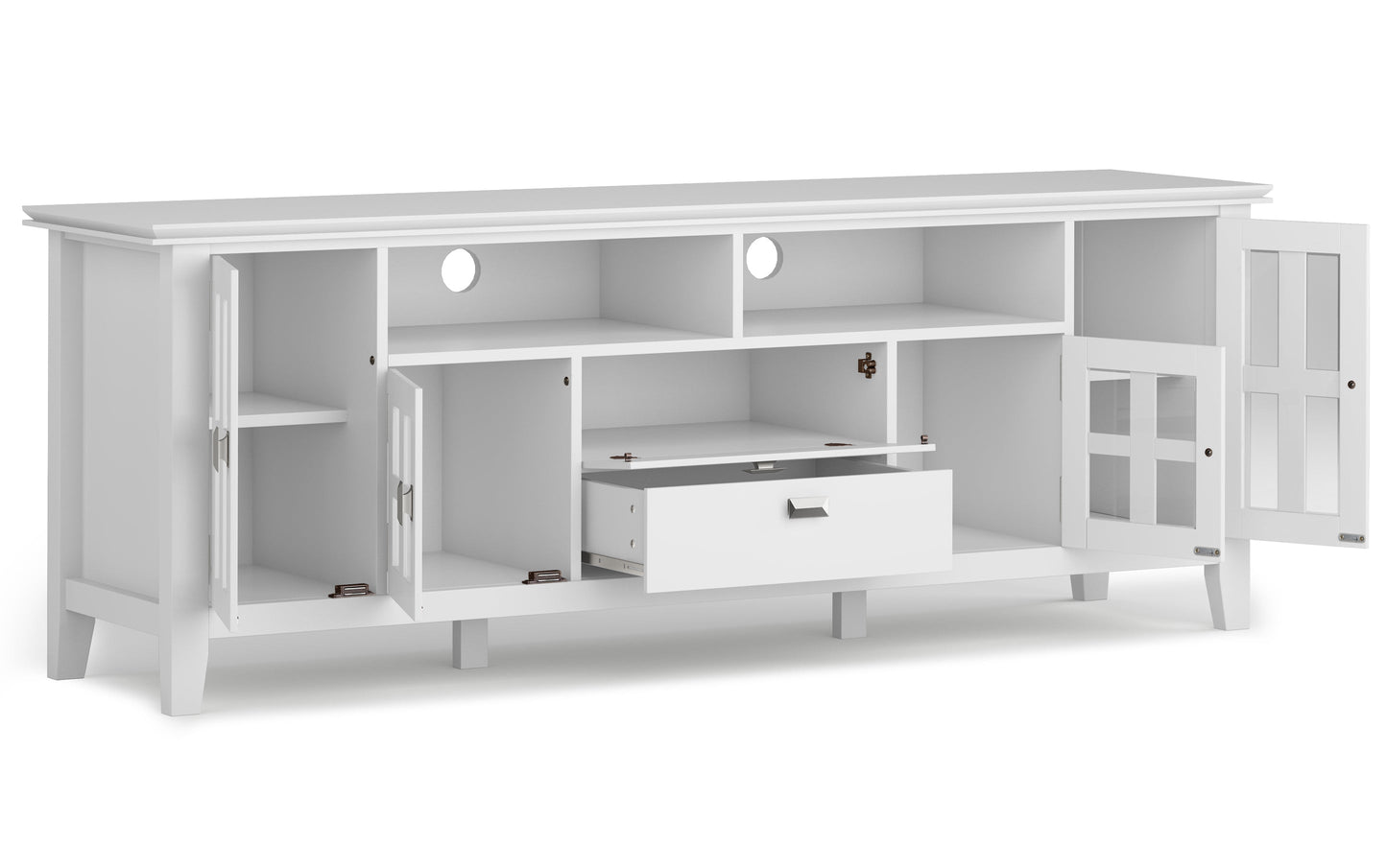 White | Artisan 72 inch TV Stand with 26 inch 5 Shelf Bookcases (Set of 3)