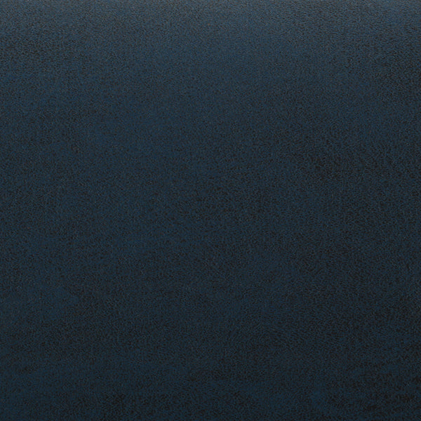 Distressed Dark Blue Distressed Vegan Leather | Avalon Linen Look Storage Ottoman with Three Trays