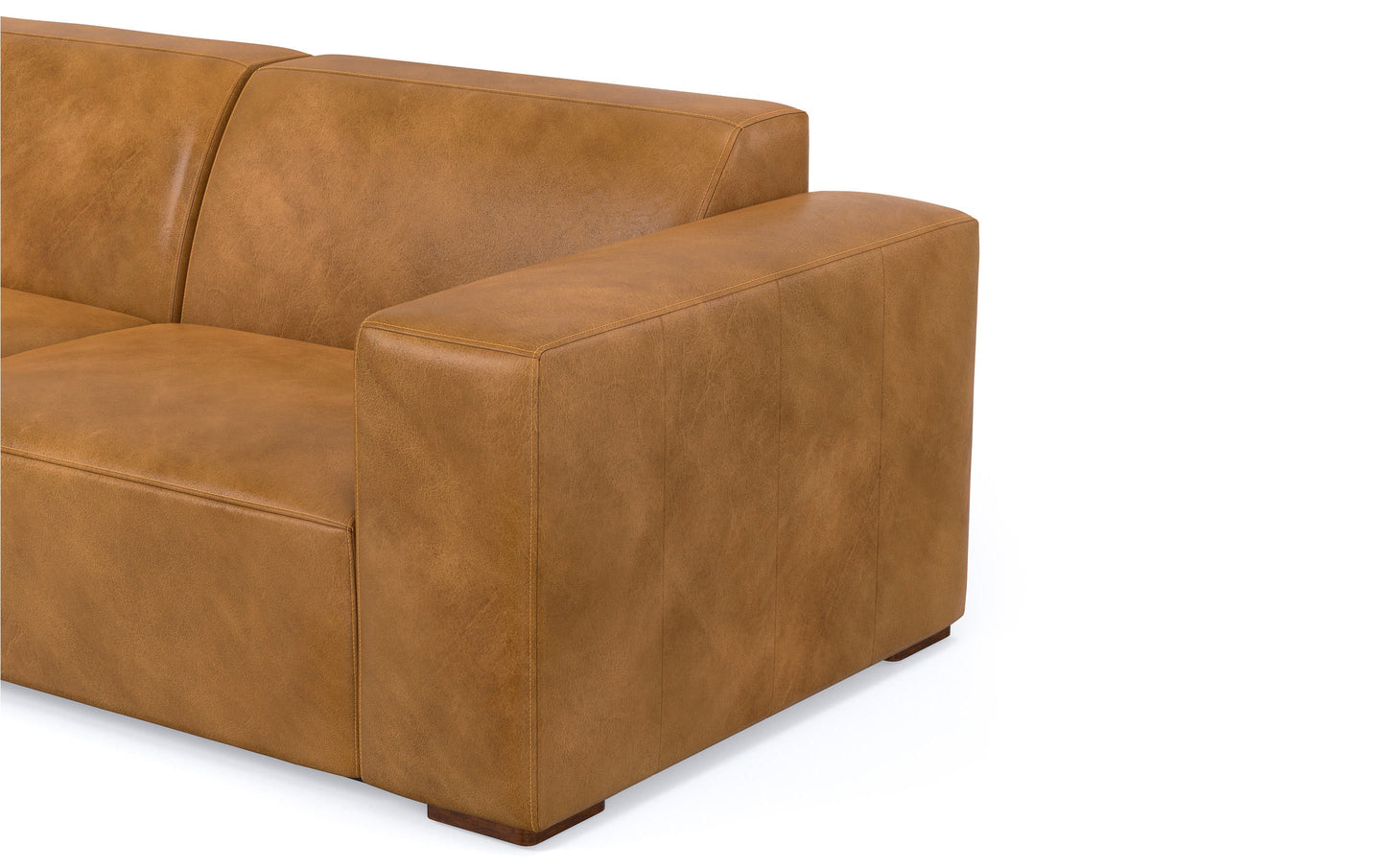 Sienna Genuine Leather | Rex 2 Seater Sofa and Left Chaise in Genuine Leather