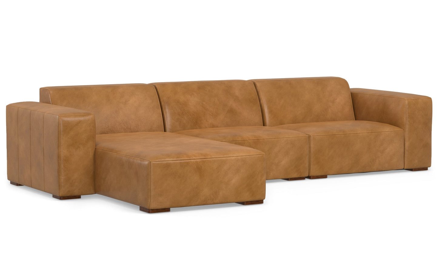 Sienna Genuine Leather | Rex 2 Seater Sofa and Left Chaise in Genuine Leather
