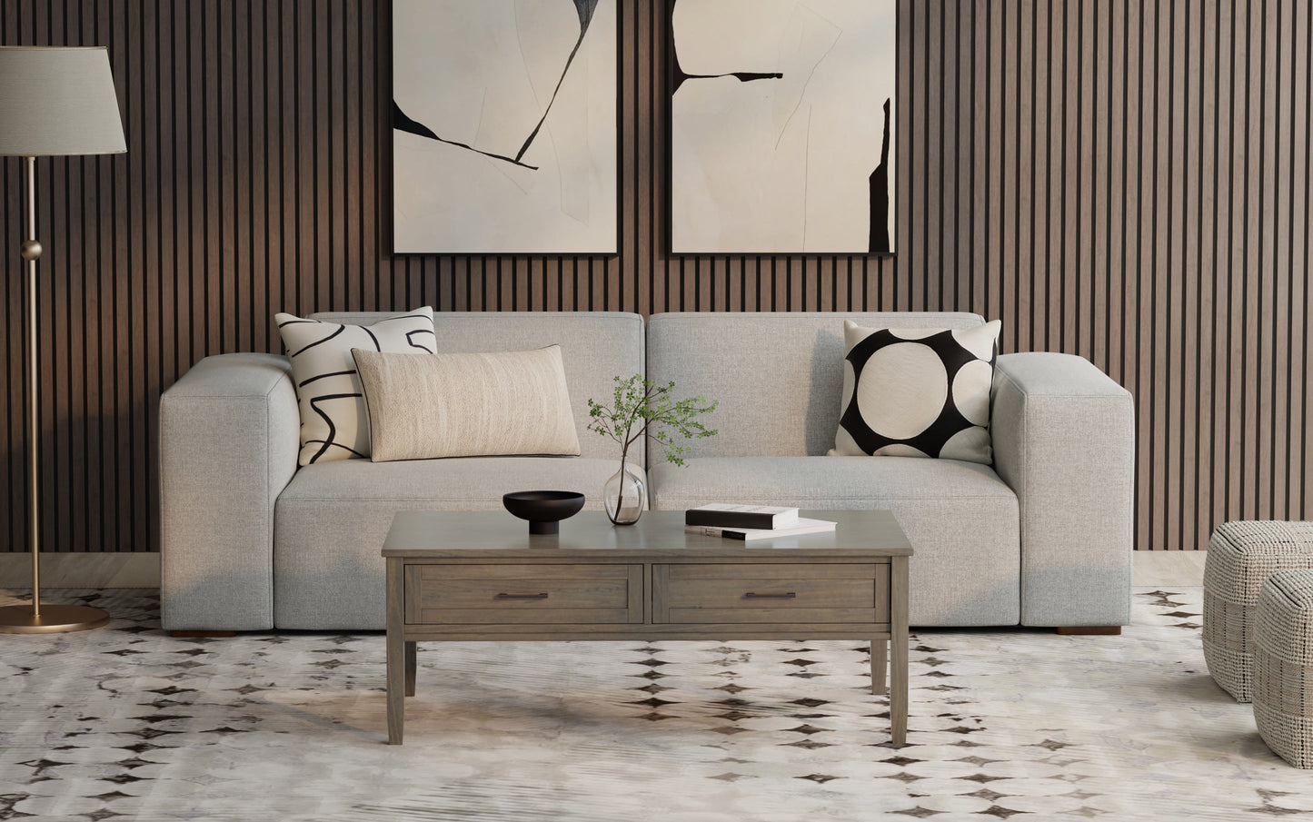 Pale Grey Performance Fabric | Rex 2 Seater Sofa in Performance Fabric