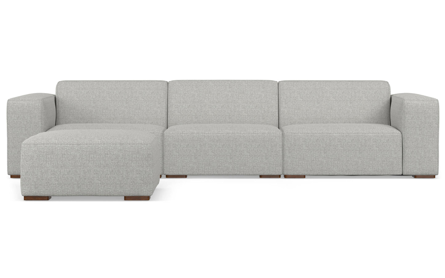 Pale Grey Performance Fabric | Rex 3 Seater Sofa and Ottoman in Performance Fabric