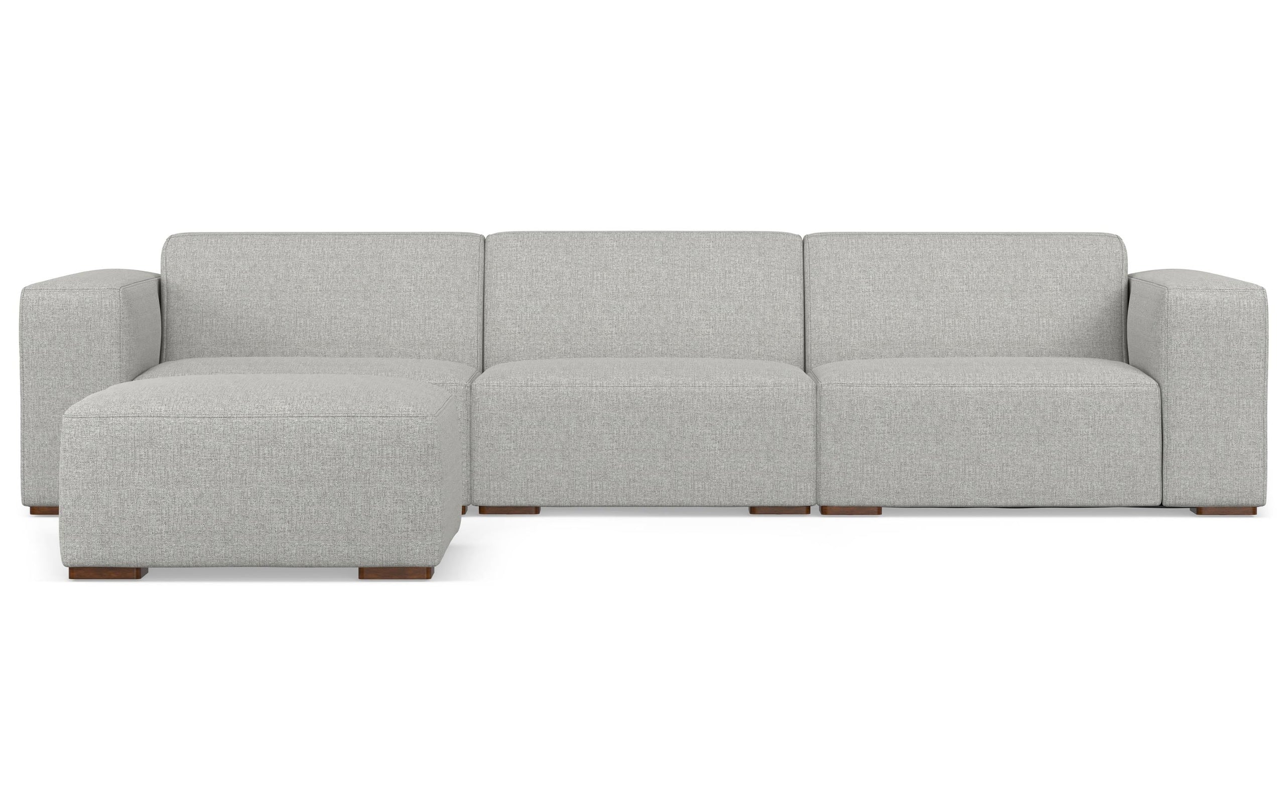 Pale Grey Performance Fabric | Rex 3 Seater Sofa and Ottoman in Performance Fabric