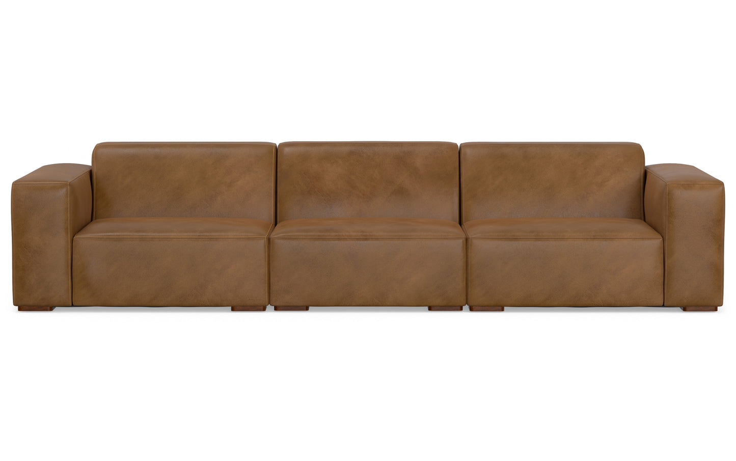 Caramel Brown Genuine Leather | Rex 3 Seater Sofa in Genuine Leather