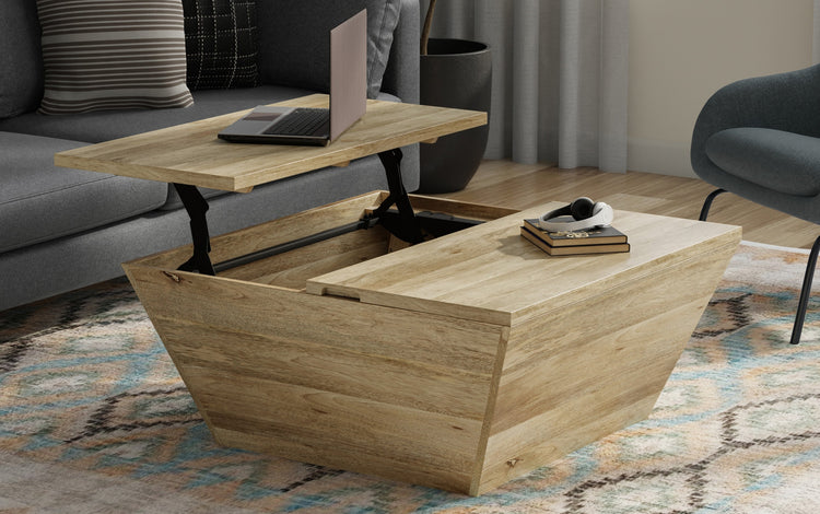 Natural | Abba 36 inch Square Lift Top Coffee Table