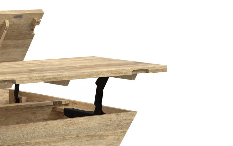 Natural | Abba 36 inch Square Lift Top Coffee Table