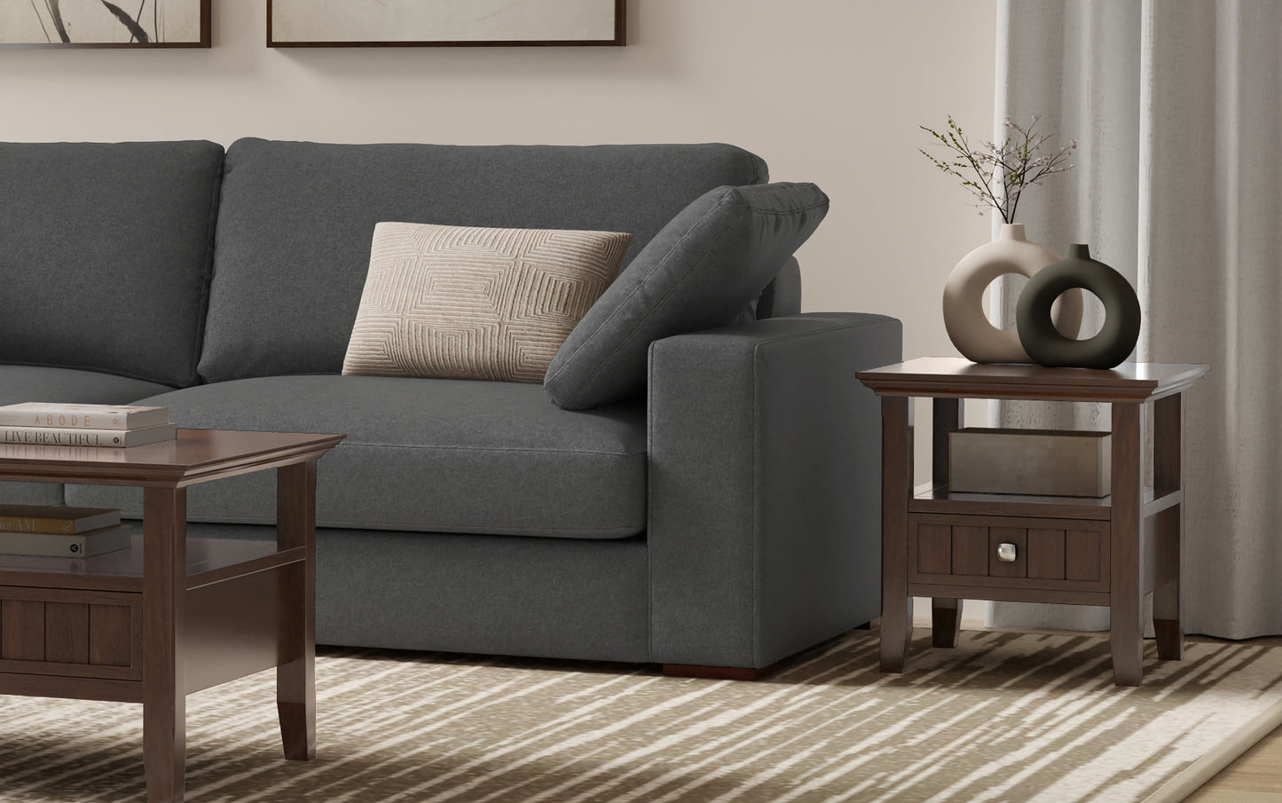 Brunette Brown | Acadian End Table with Drawer