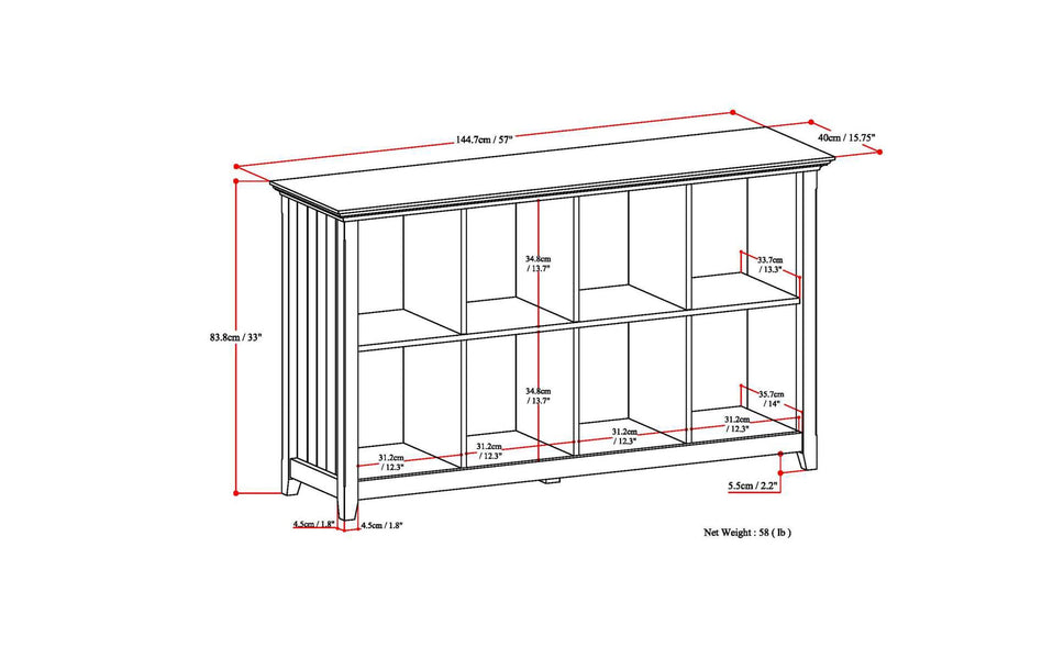 Black | Acadian 8 Cube Storage / Sofa Table