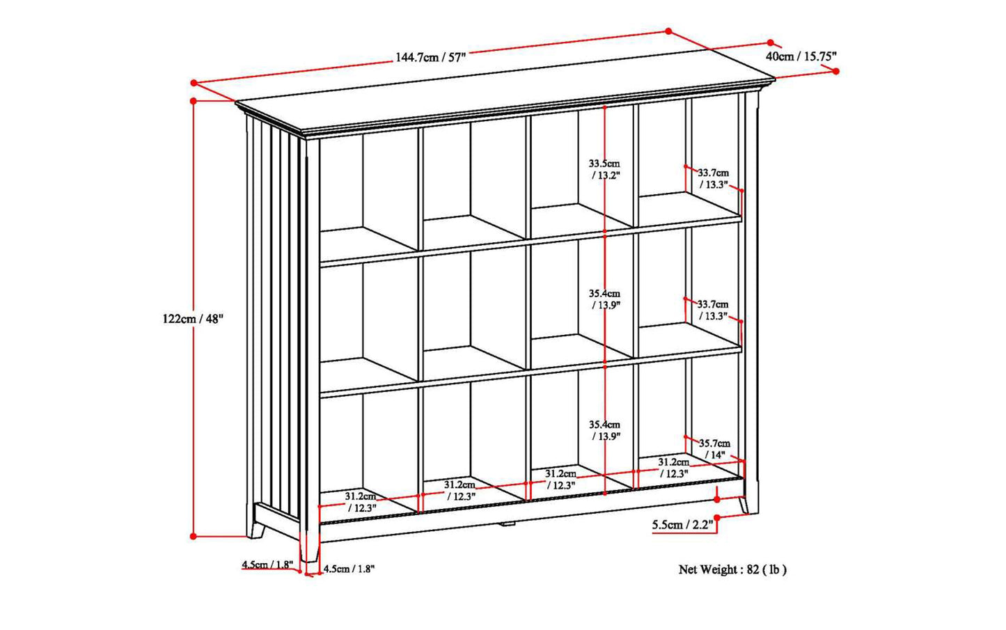 White | Acadian 12 Cube Storage