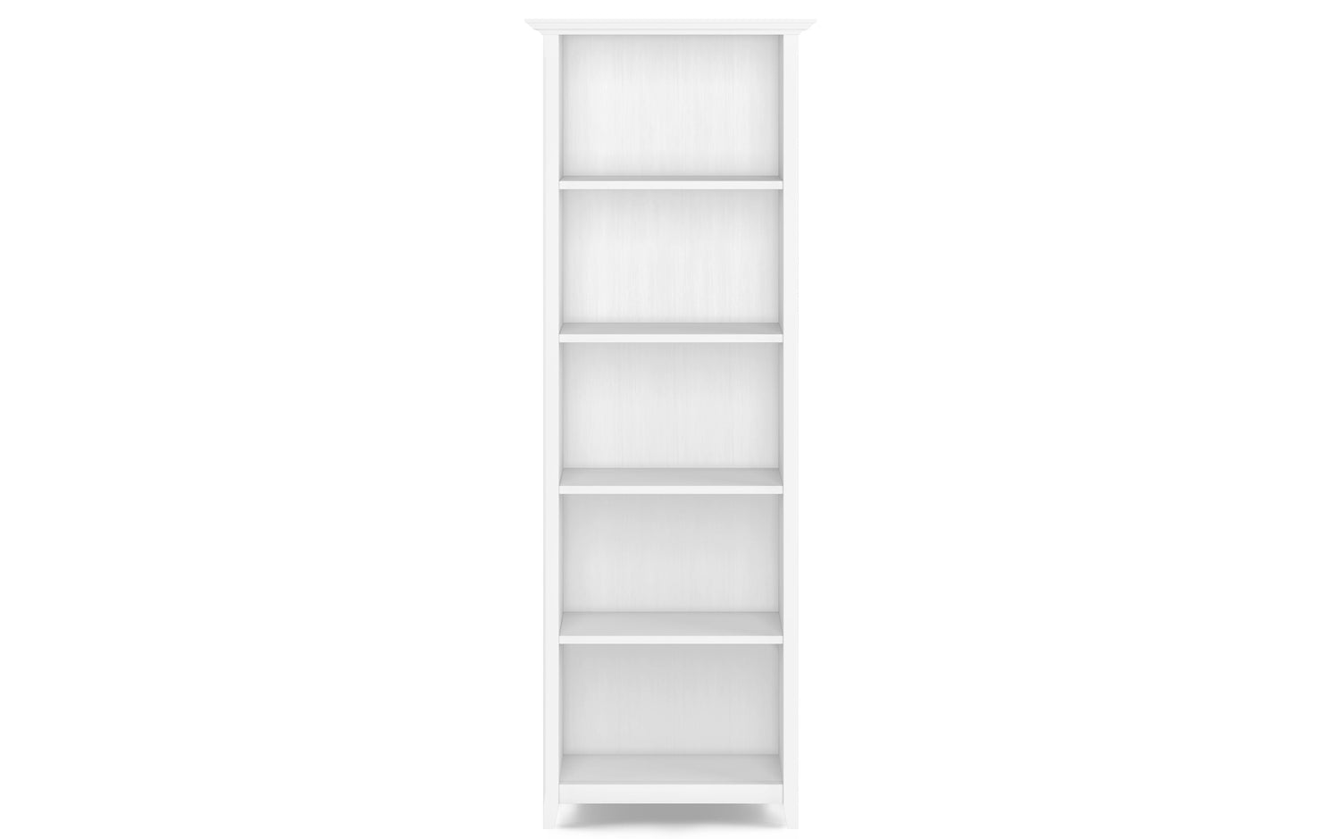 White | Acadian 5 Shelf Bookcase