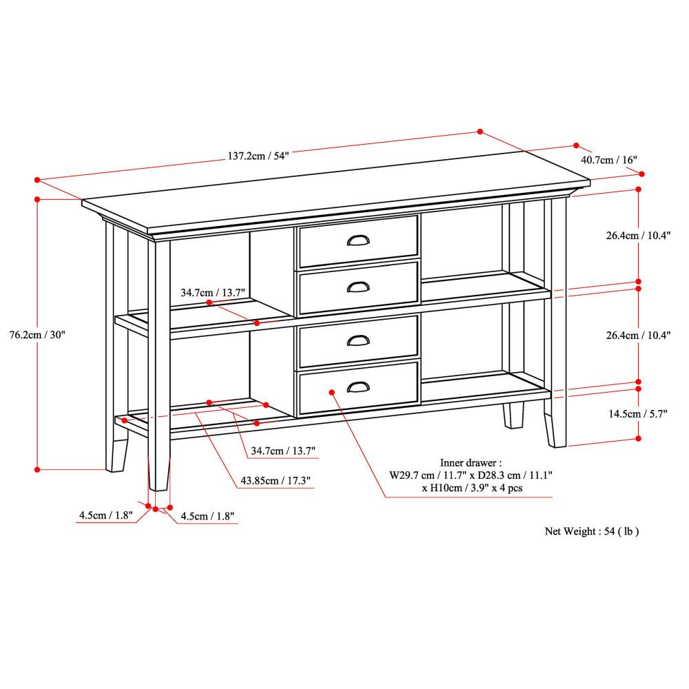 Redmond Console Table in Pine