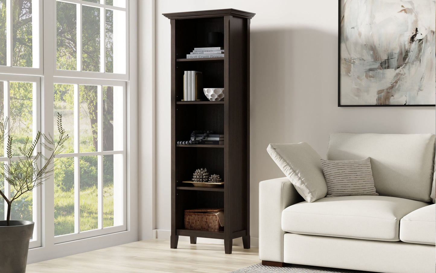 Hickory Brown | Amherst 24 inch 5 Shelf Bookcase