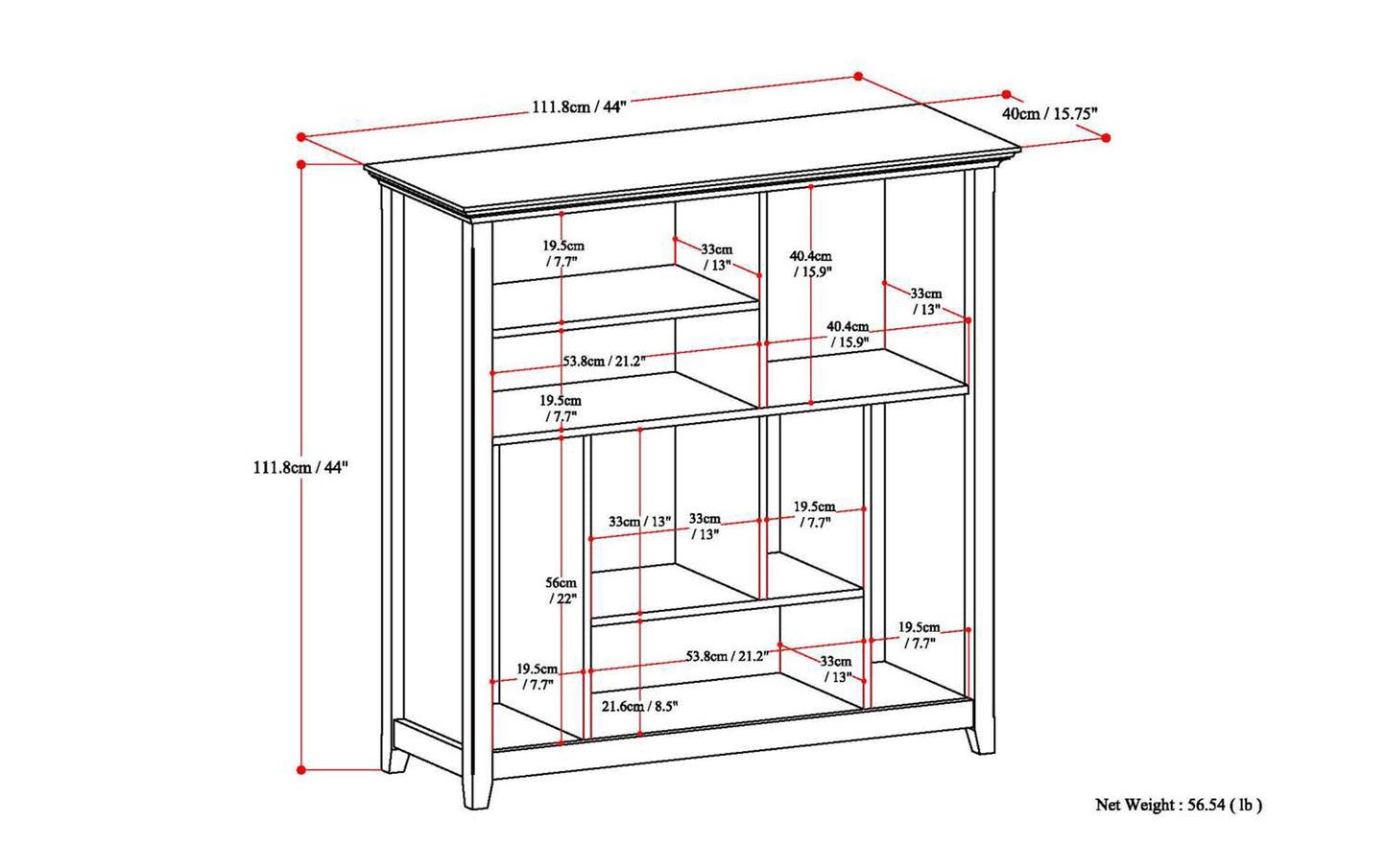 Amherst Multi Cube Bookcase in Pine