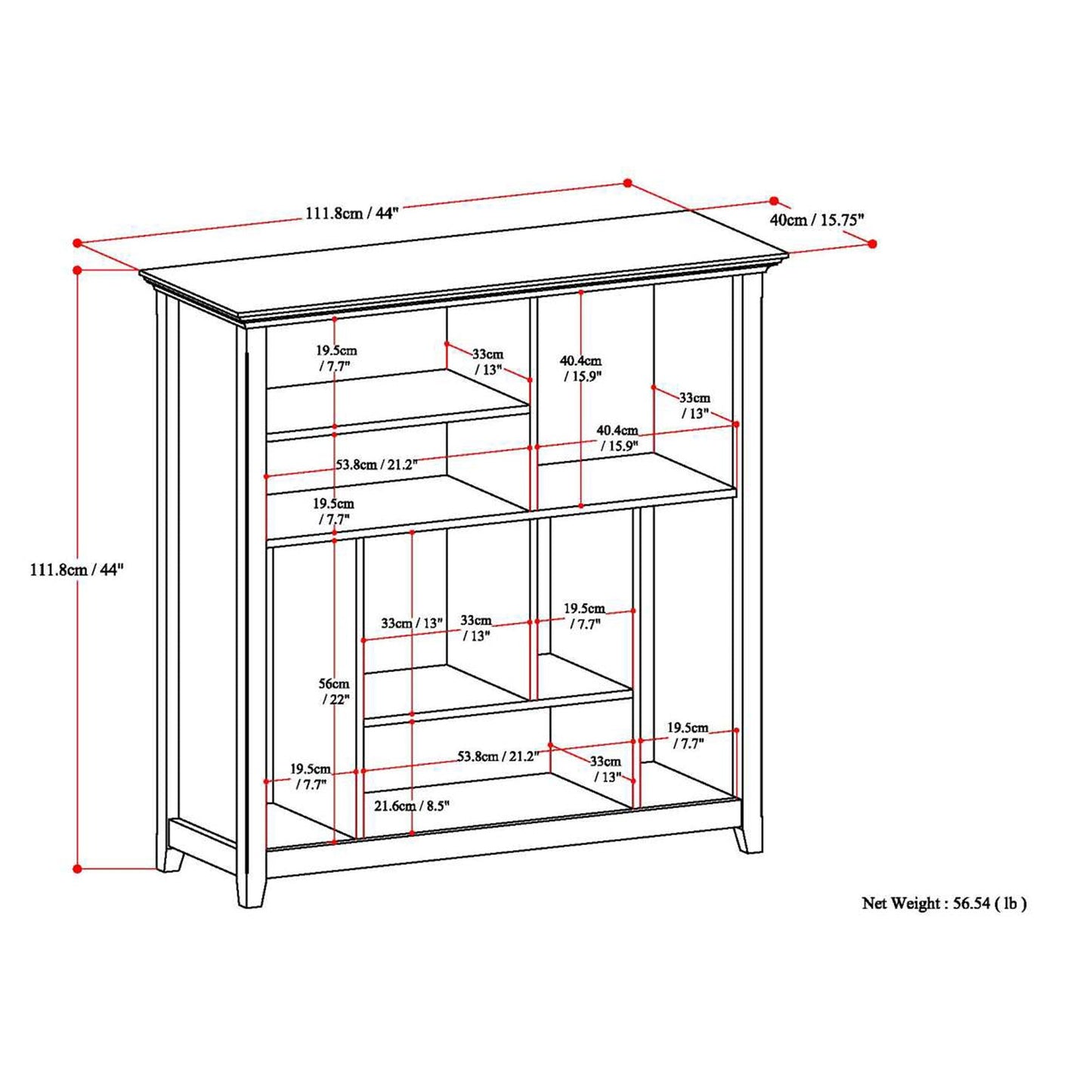 Amherst Multi Cube Bookcase in Pine