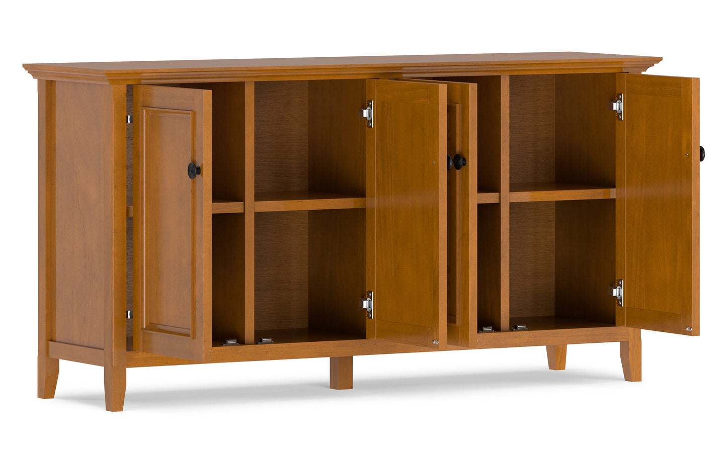 Light Golden Brown | Amherst Wide 4 Door Storage Cabinet