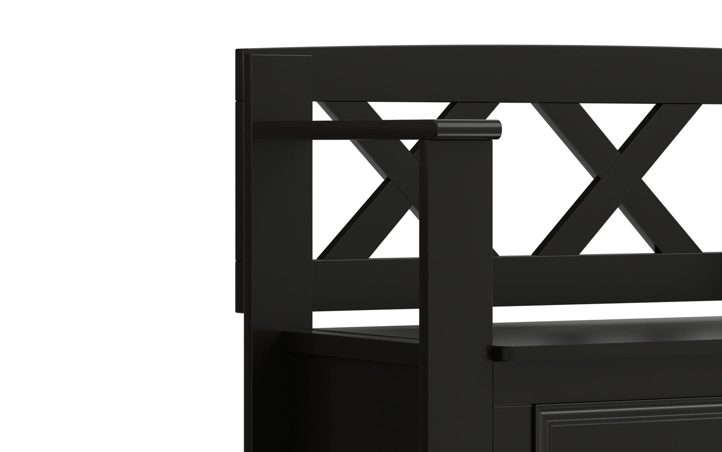 Black | Amherst Small Entryway Storage Bench