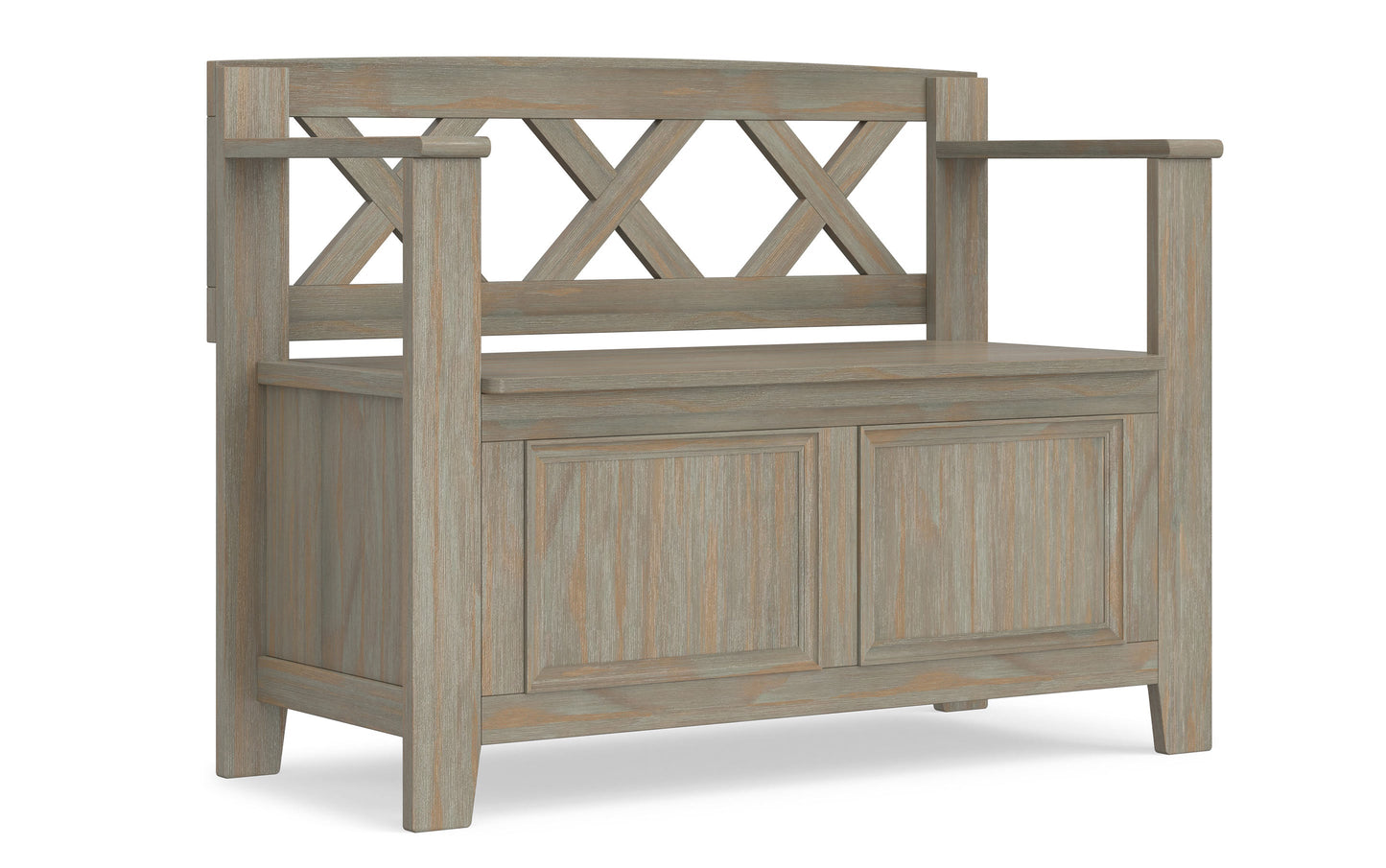 Distressed Grey | Amherst Small Entryway Storage Bench