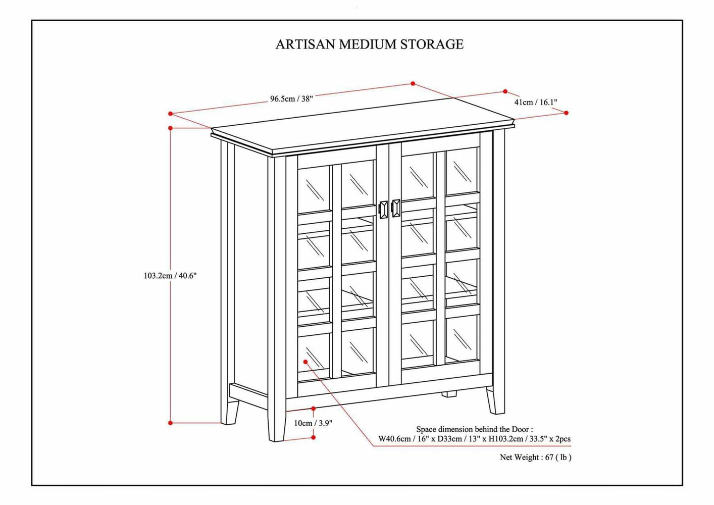 Tobacco Brown | Artisan Medium Storage Cabinet