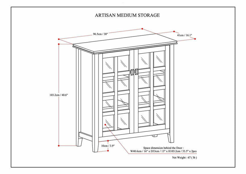 Tobacco Brown | Artisan Medium Storage Cabinet