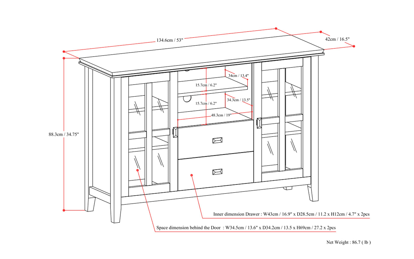 Artisan Tall TV Media Stand