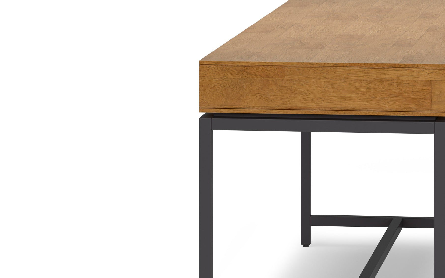 Medium Saddle Brown Rubberwood | Banting Mid Century Wide Desk